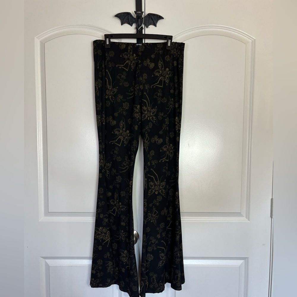 Gothic Dark Fairy Skeleton Flare Pants, Soft, Stretchy, NWT size 2X - Picture 3 of 9
